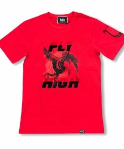 Denimicity (men’s Red “fly High T-shirt) New Arrivals