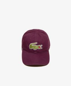 New Arrivals Lacoste Men's Big Croc Gabardine Cap (bordeaux-fy5)