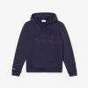 Lacoste Men's Navy Embroidered-logo Sweatshirt