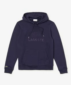 Lacoste Men's Navy Embroidered-logo Sweatshirt