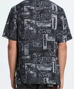 Ksubi (black Mesh Up Resort Ss Button Up)