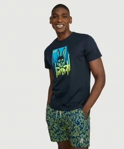 Psycho Bunny (navy Mens Hayden Graphic T-shirt) New Arrivals