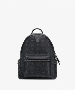 Mcm (black Medium Stark Studs Backpack In Visetos) New Arrivals