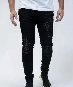 Damati Denim (black Biker Cut Prem Cut Stretch Jean -28)