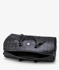 New Arrivals Mcm ( Black Ottomar Weekender Bag In Visetos)