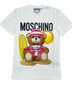 Moschino (white Surfer Teddy Bear Organic Cotton T-shirt) New Arrivals