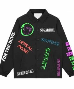 Sugarhill New Arrivals Sugar Hill (black “wax Faces Button Up Jacket)