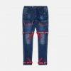 Eight & Nine (dark Blue / Red Strapped Slim Utility Wash Jean)