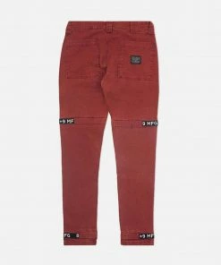 Eight & Nine (burgundy /black Strapped Slim Utility Wash Jean) 6 Eight & Nine (burgundy /black Strapped Slim Utility Wash Jean)