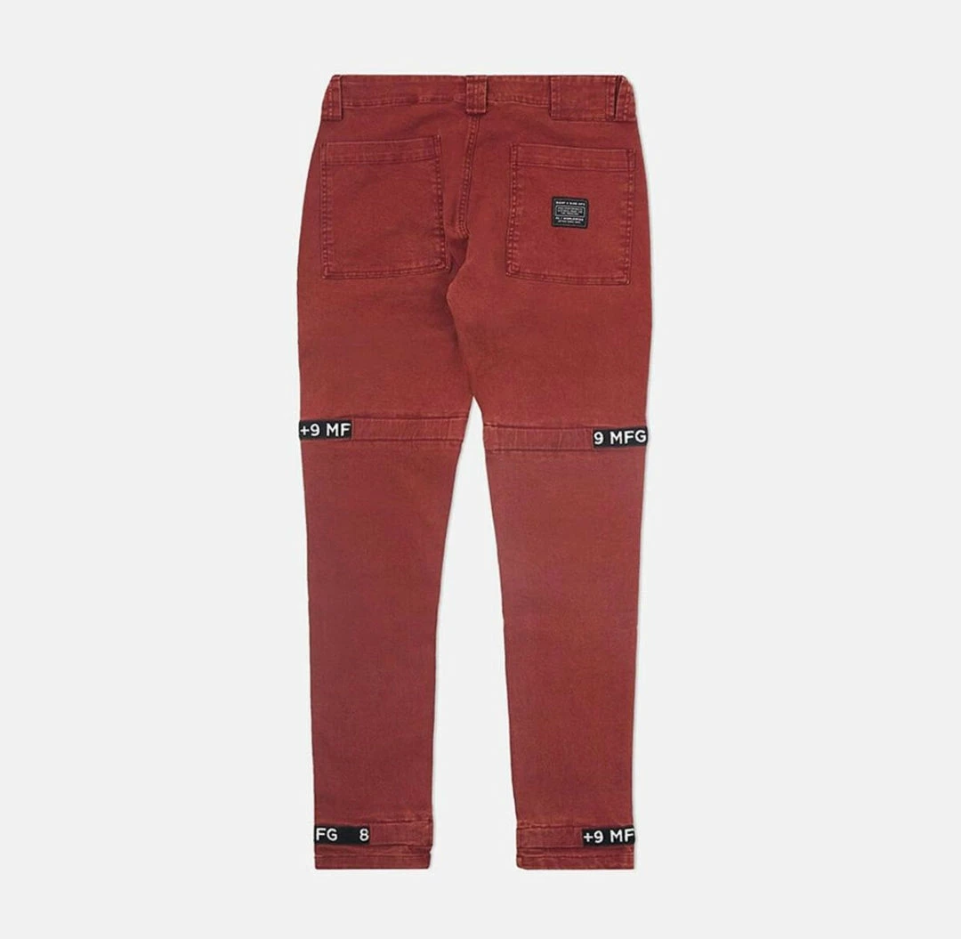Eight & Nine (burgundy /black Strapped Slim Utility Wash Jean) 4 Eight & Nine (burgundy /black Strapped Slim Utility Wash Jean)