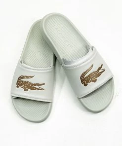 Lacoste Men's Lacoste Croco Slides Off White/gold