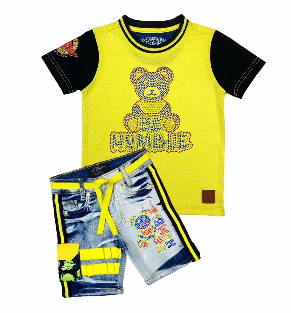 New Arrivals Elite Denim (yellow/black Shorts Set) 3 New Arrivals Elite Denim (yellow/black Shorts Set)
