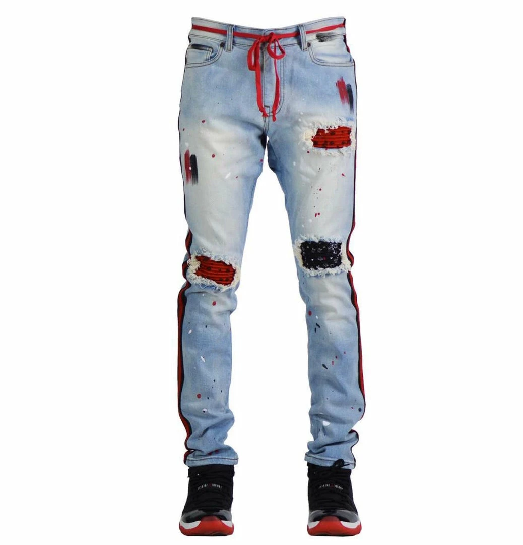 New Arrivals Focus Jeans (Blue/red Bandana Cut Stripe Jean) 3 New Arrivals Focus Jeans (Blue/red Bandana Cut Stripe Jean)