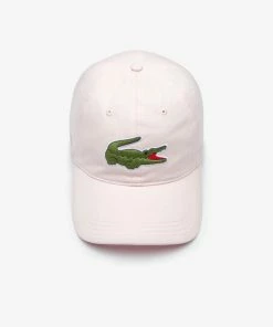 New Arrivals Lacoste Mens Big Croc Gabardine Cap (light Pink)