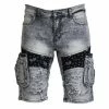 New Arrivals Focus (light Grey Cut Biker Bandanna Wash Short )