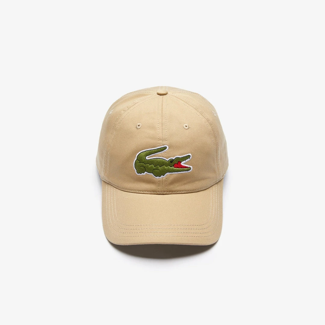 Lacoste Men’s Big Croc Gabardine Cap (Beige O2S) 3 Lacoste Men’s Big Croc Gabardine Cap (Beige O2S)