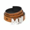 New Arrivals MCM (Brown/ Sliver Claus M Reversible Belt In Visetos )