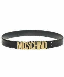 Moschino (black/gold Belt Leather Logo)