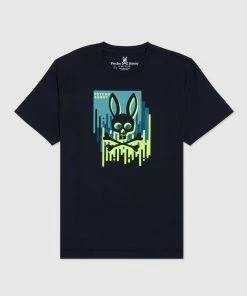 Psycho Bunny (navy Mens Hayden Graphic T-shirt) New Arrivals