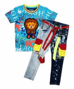 Elite Denim (turquoise/dark Blue/grey “lion Set) New Arrivals