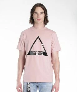 Hvman (dusty Pink Triangle Logo T-shirt)