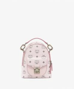 Mcm (pink Small Patricia Backpack In Visetos)
