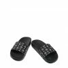 Mcm (Women’s Black Monogram Print Rubber Slides) New Arrivals