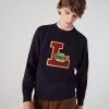 New Arrivals Lacoste (men’s Navy Crew Neck Badge Fleece Sweater)
