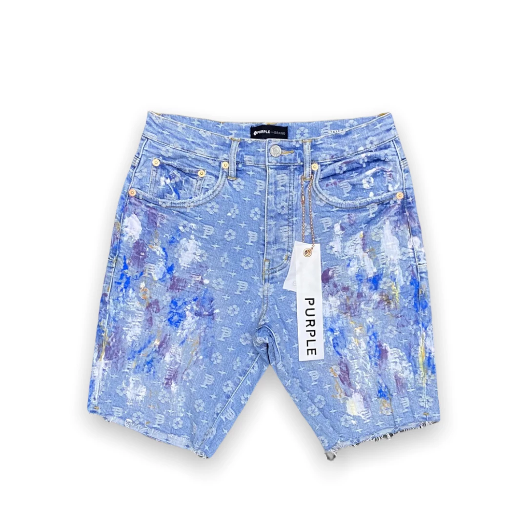 Purple Brand (paint Over Light Bleach Jacquard Monogram Short) 3 Purple Brand (paint Over Light Bleach Jacquard Monogram Short)