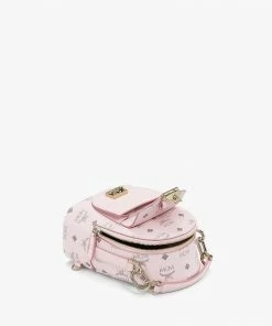 Mcm (pink Small Patricia Backpack In Visetos)