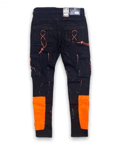 Denimicity (men’’s Black/ Orange Cargo Jean)