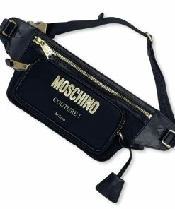 Moschino (black/gold Laminated Logo Waist Bag)