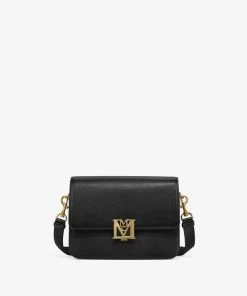 Mcm (black Shoulder Bag In Visetos Leather Block Bag) New Arrivals