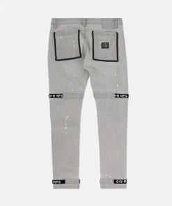 Eight & Nine (grey/black Trapped Slim Utility Wash Jean)