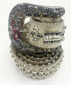 B.B Simon (Dark Grey /red Crystal Belt)