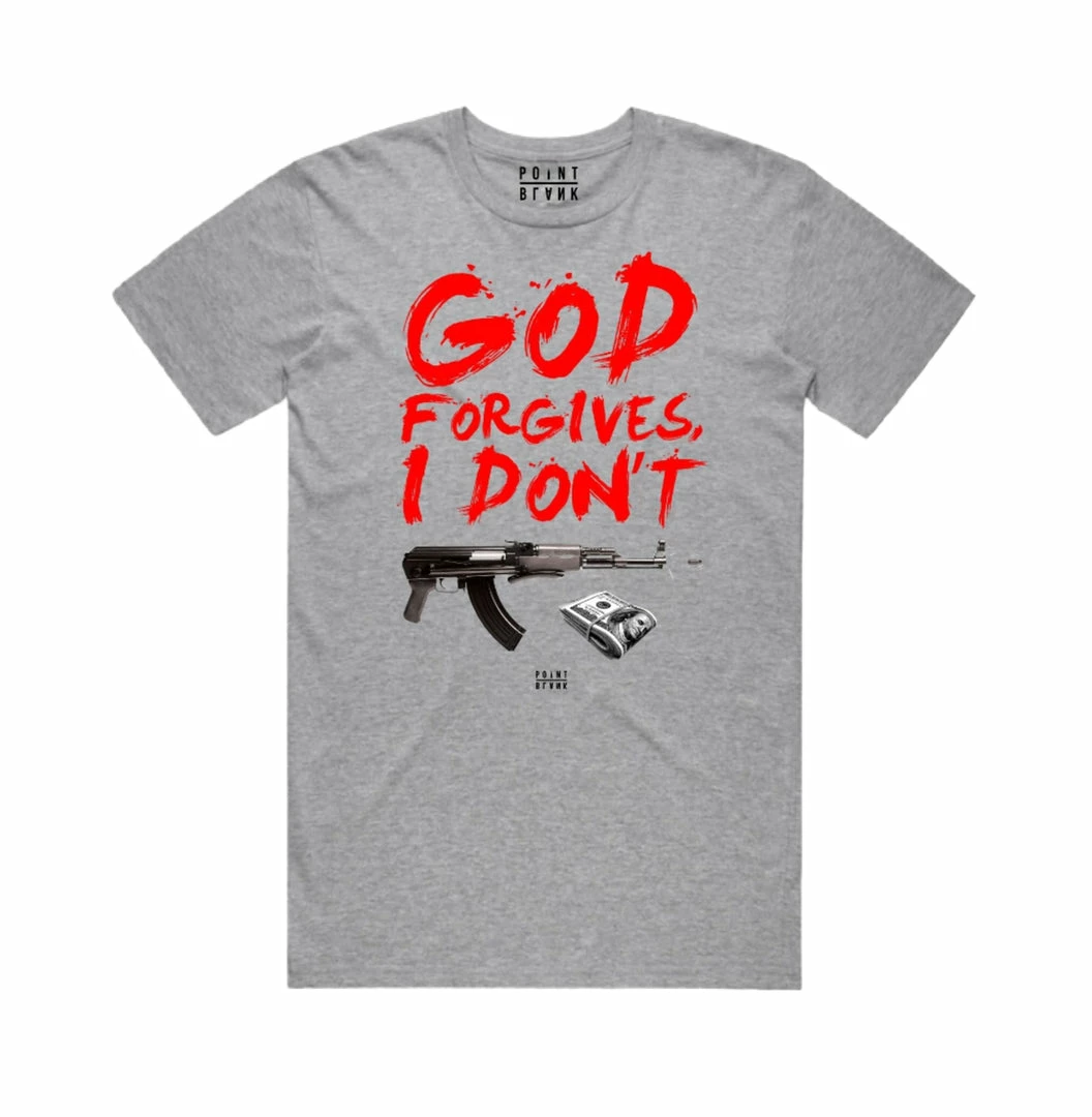 Point Blank (grey “god Forgives I Don’t T-shirt) New Arrivals 3 Point Blank (grey “god Forgives I Don’t T-shirt) New Arrivals