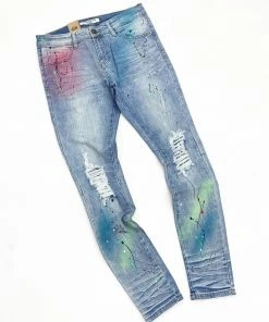 Reelistik Nyc (blue Multi Drip Cut Wash Jeans) New Arrivals