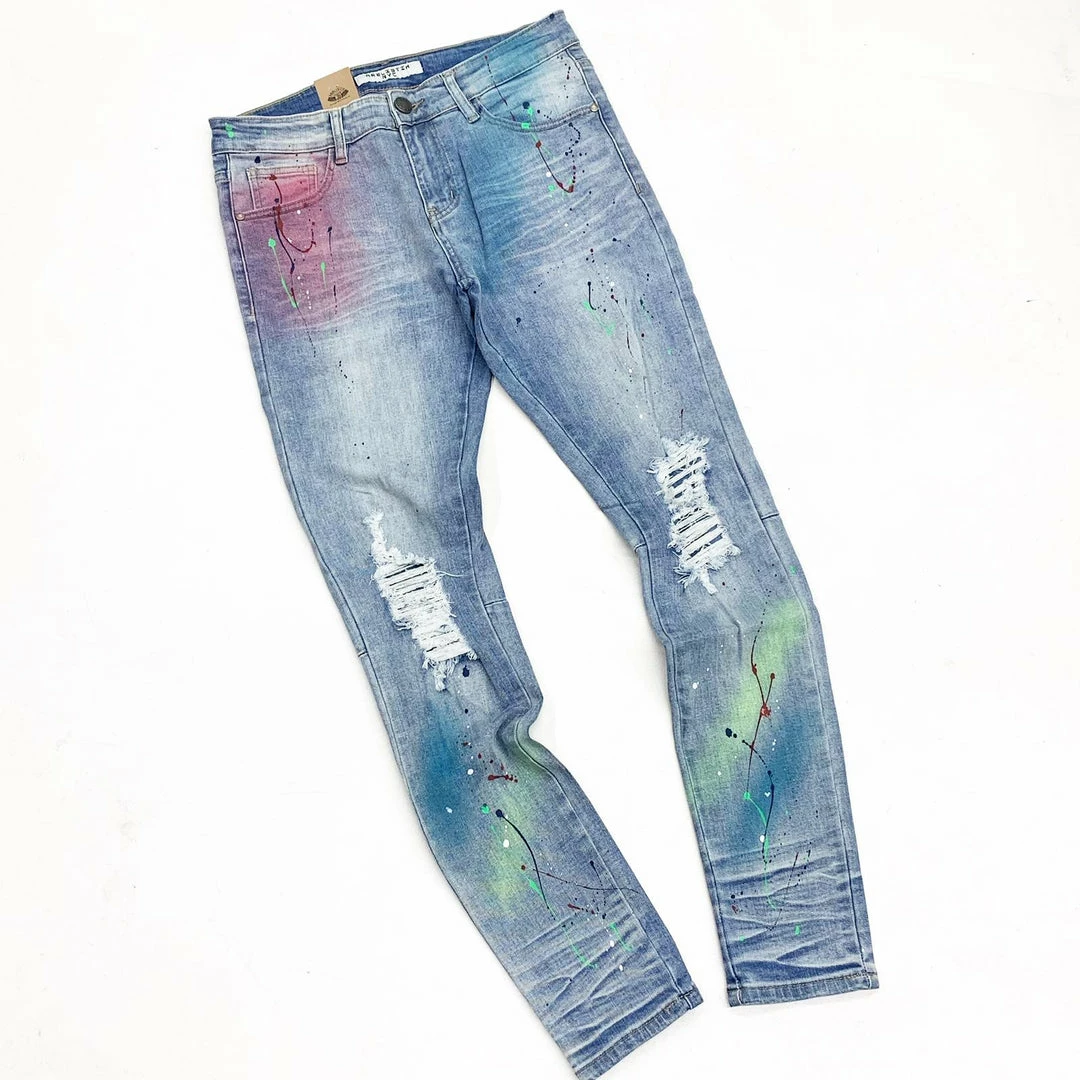 Reelistik Nyc (blue Multi Drip Cut Wash Jeans) New Arrivals 3 Reelistik Nyc (blue Multi Drip Cut Wash Jeans) New Arrivals