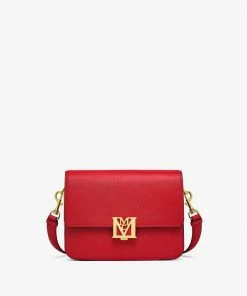 Mcm (red Shoulder Bag In Visetos Leather Block Bag) New Arrivals