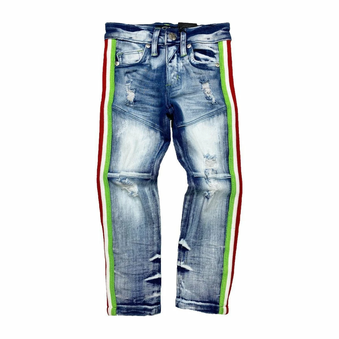 Elite Denim (kids Green/white Stripes Jeans) 3 Elite Denim (kids Green/white Stripes Jeans)