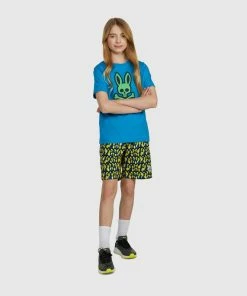 Psycho Bunny ( Kids Blue Clay Jordan Mesh T-shirt)