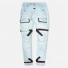 Eight & Nine Eight Nine (light Blue/red Strapped Slim Utility Wash Jean)