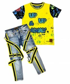 New Arrivals Elite Denim (kids Yellow /black “up Away Set)