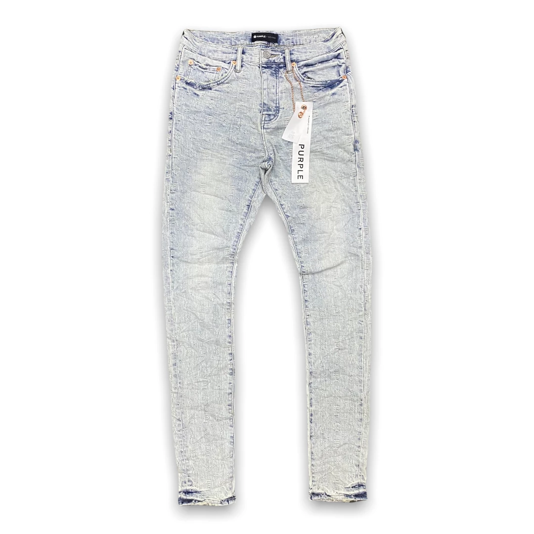 Purple Brand (super Light Indigo Jacquard Monogram Jean) 3 Purple Brand (super Light Indigo Jacquard Monogram Jean)