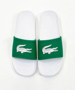 Lacoste (men’s White/green Croc Slides)