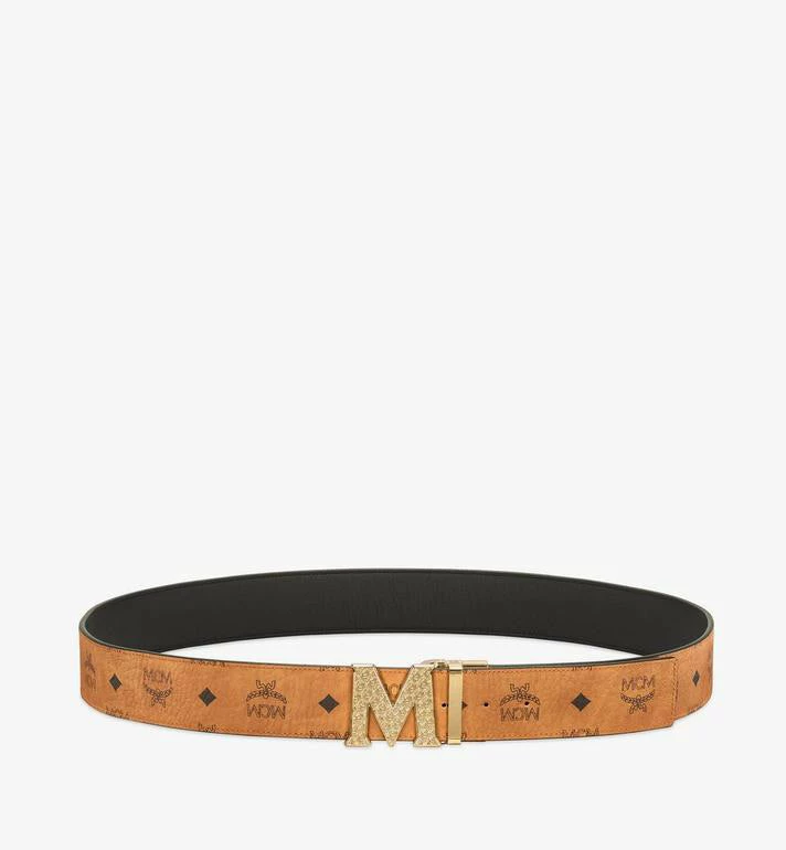 MCM (cognac Claus Textured M Reversible Belt 1.75” In Visetos) 5 MCM (cognac Claus Textured M Reversible Belt 1.75” In Visetos)