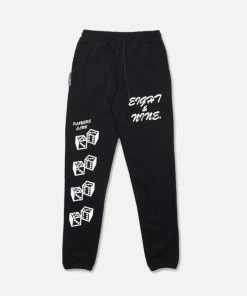 Eight & Nine (black Dice Fleece Sweatpant)