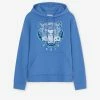 Kenzo (sky Blue Kenzo Tiger Logo Hoodie)
