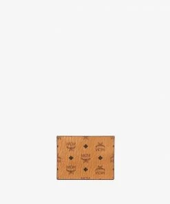 New Arrivals Mcm (cognac Card Case In Visetos Original)