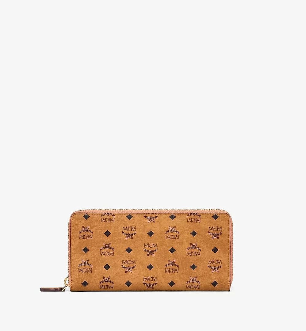 Mcm (cognac Zip Around Wallet In Visitors Originals) 3 Mcm (cognac Zip Around Wallet In Visitors Originals)